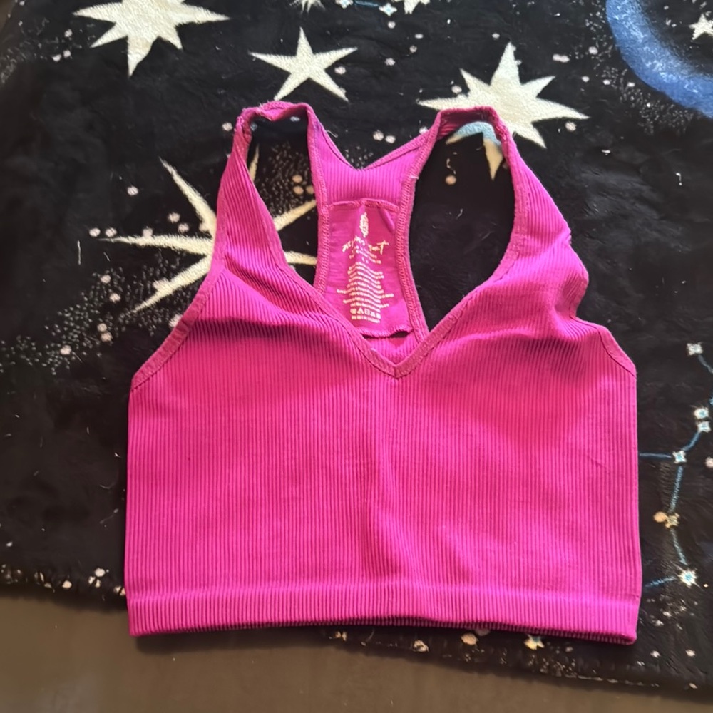 FP Movement by Free People Pink Ribbed Bra